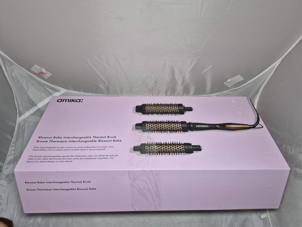 💥 Amika Blowout Babe Interchangeable Thermal Brush 1.8” - 1.5” - 1.2” Barrels